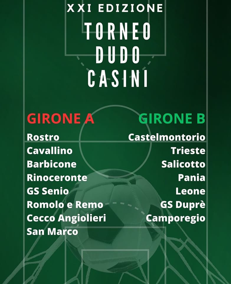 Torneo Dudo Casini: ecco la composizione dei due gironi