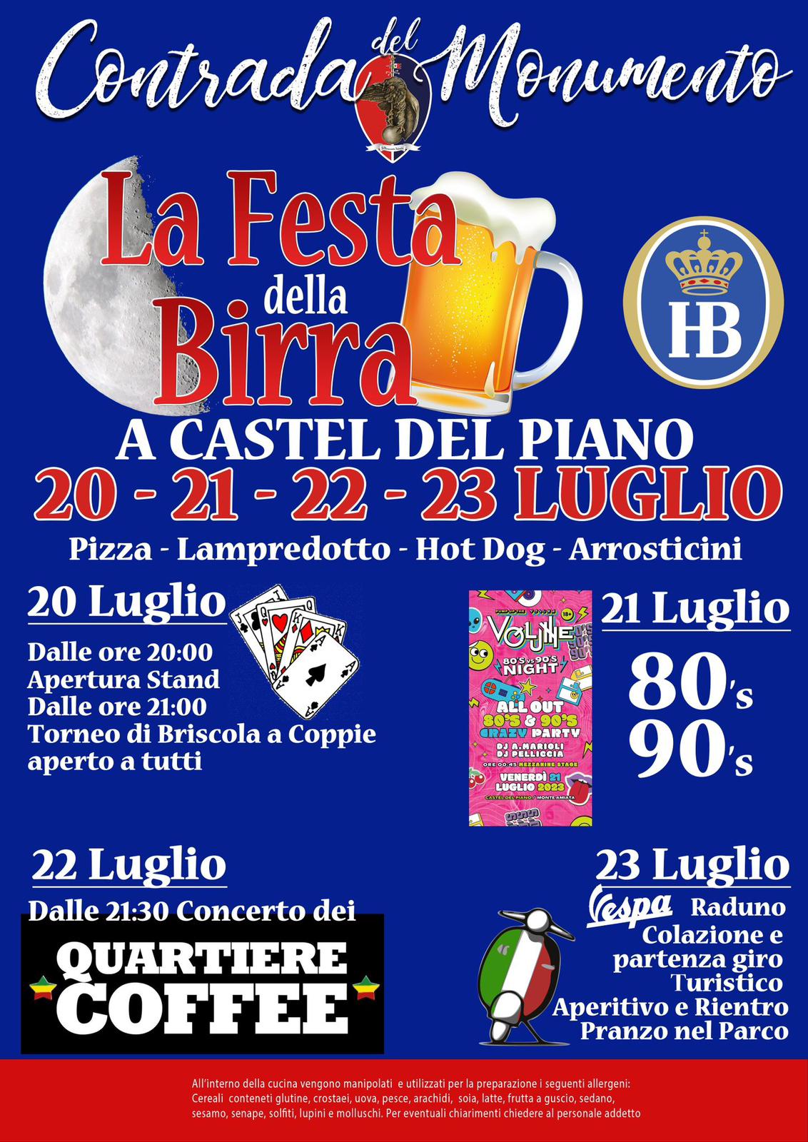 Castel del Piano: il 20 luglio al via la festa della birra nella contrada del Monumento