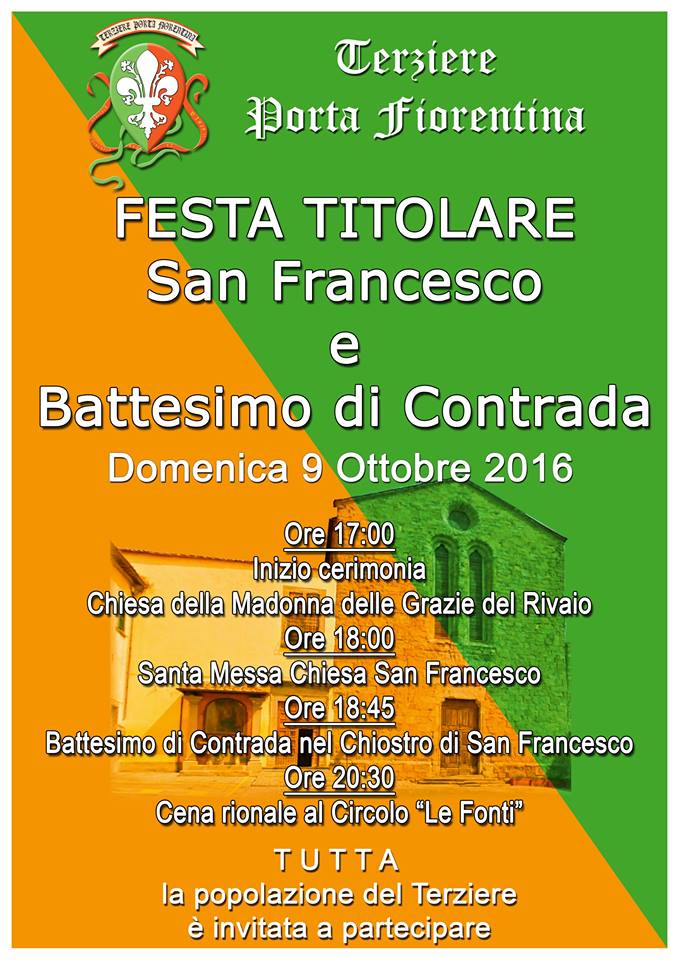 Castiglion Fiorentino: oggi la Festa Titolare del Terziere Porta Fiorentina