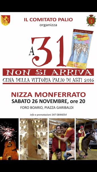 Il 26 novembre la Cena della Vittoria di Nizza Monferrato