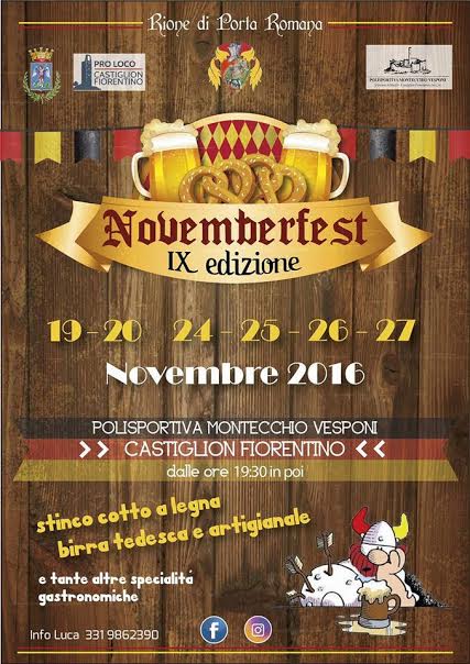 Castiglion Fiorentino: al via la nona edizione di Novemberfest