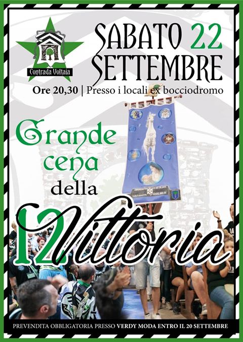 Piancastagnaio: sabato 22 la Cena della Vittoria di Voltaia