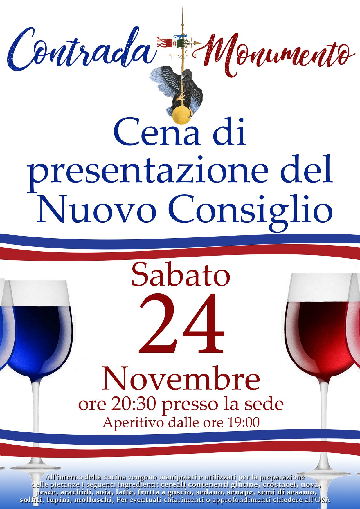 Contrada Monumento: questa sera la cena del nuovo Consiglio