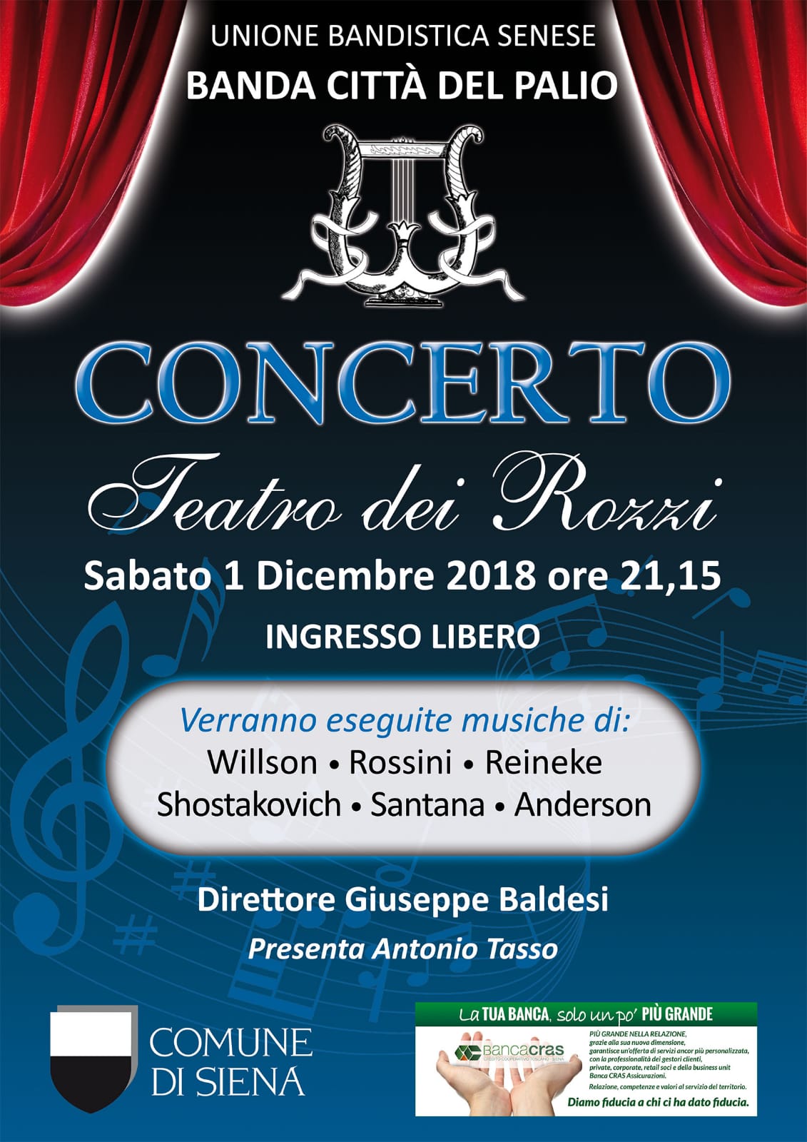 Questa sera il concerto della Banda Città del Palio