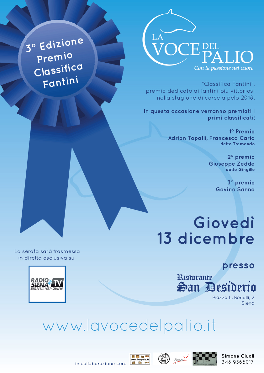 Giovedì 13 dicembre la premiazione della Classifica Fantini 2018