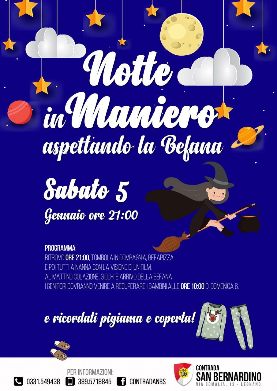 Arriva la Befana nella Contrada San Bernardino