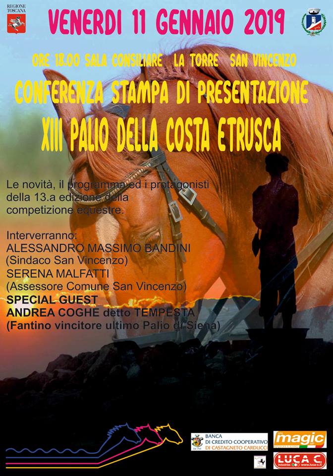 Palio della Costa Etrusca: venerdì 11 gennaio la presentazione