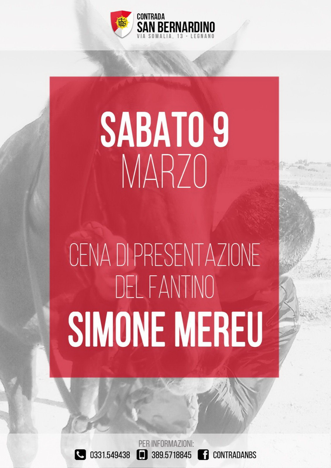 Contrada San Bernardino: sabato la presentazione di Simone Mereu
