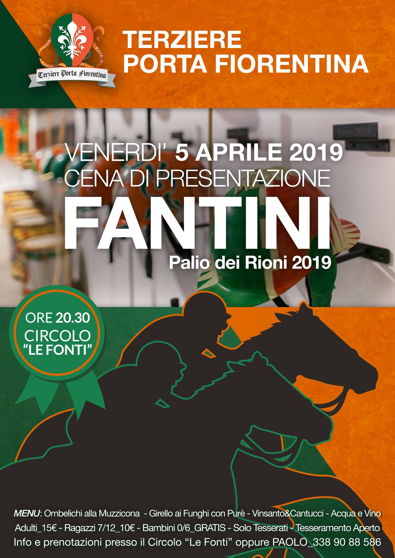 Venerdì 5 aprile la presentazione dei fantini del Terziere Porta Fiorentina