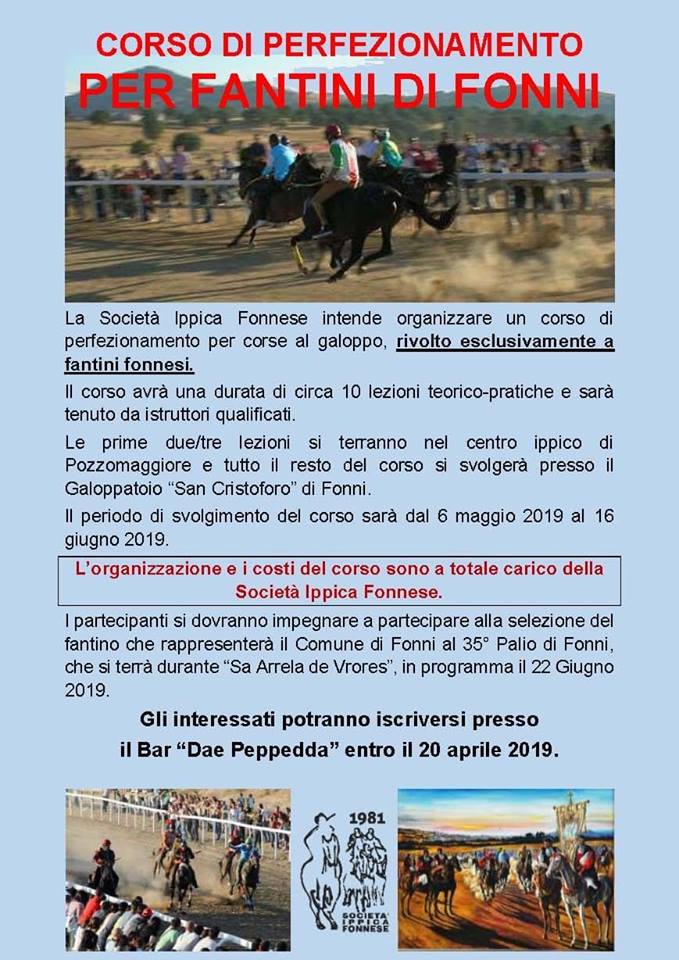 La Società Ippica Fonnese organizza un corso per fantini