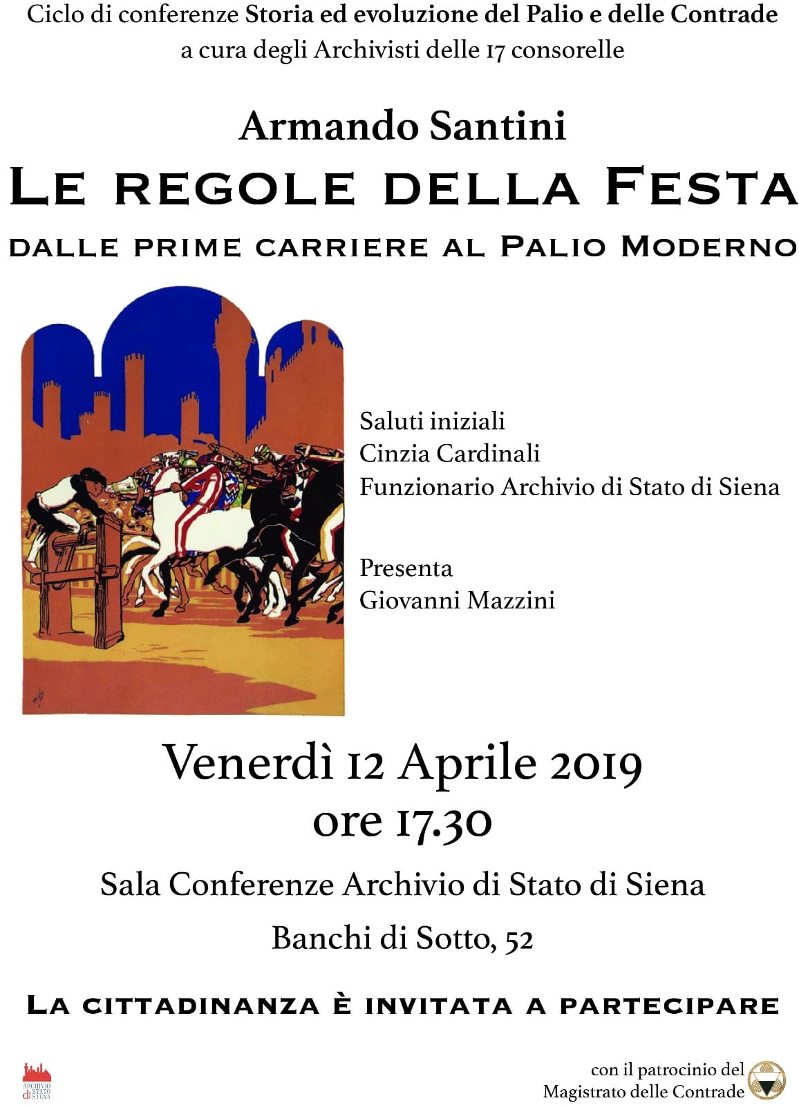 Questo pomeriggio una conferenza sulle regole della Festa