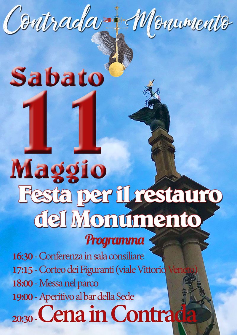 Oggi la Contrada Monumento celebra il restauro del monumento ai caduti