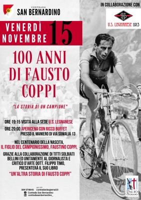 Contrada San Bernardino: il 15 novembre una serata dedicata a Fausto Coppi
