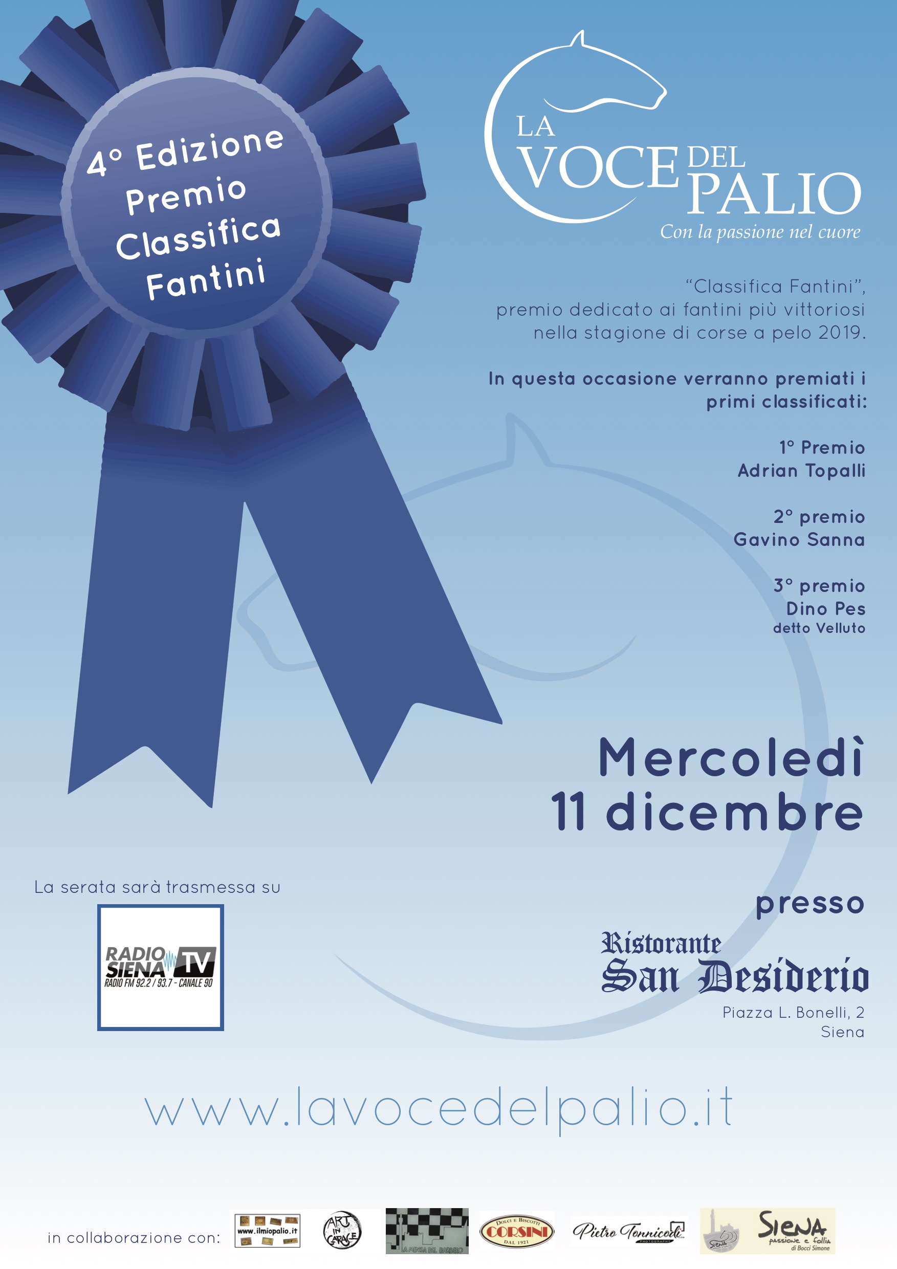 Mercoledì 11 dicembre la premiazione della Classifica Fantini 2019