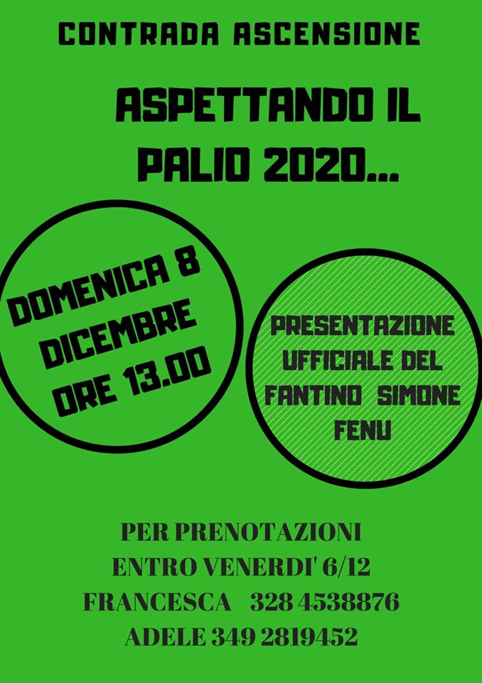 Domenica la Contrada Ascensione presenta Simone Fenu