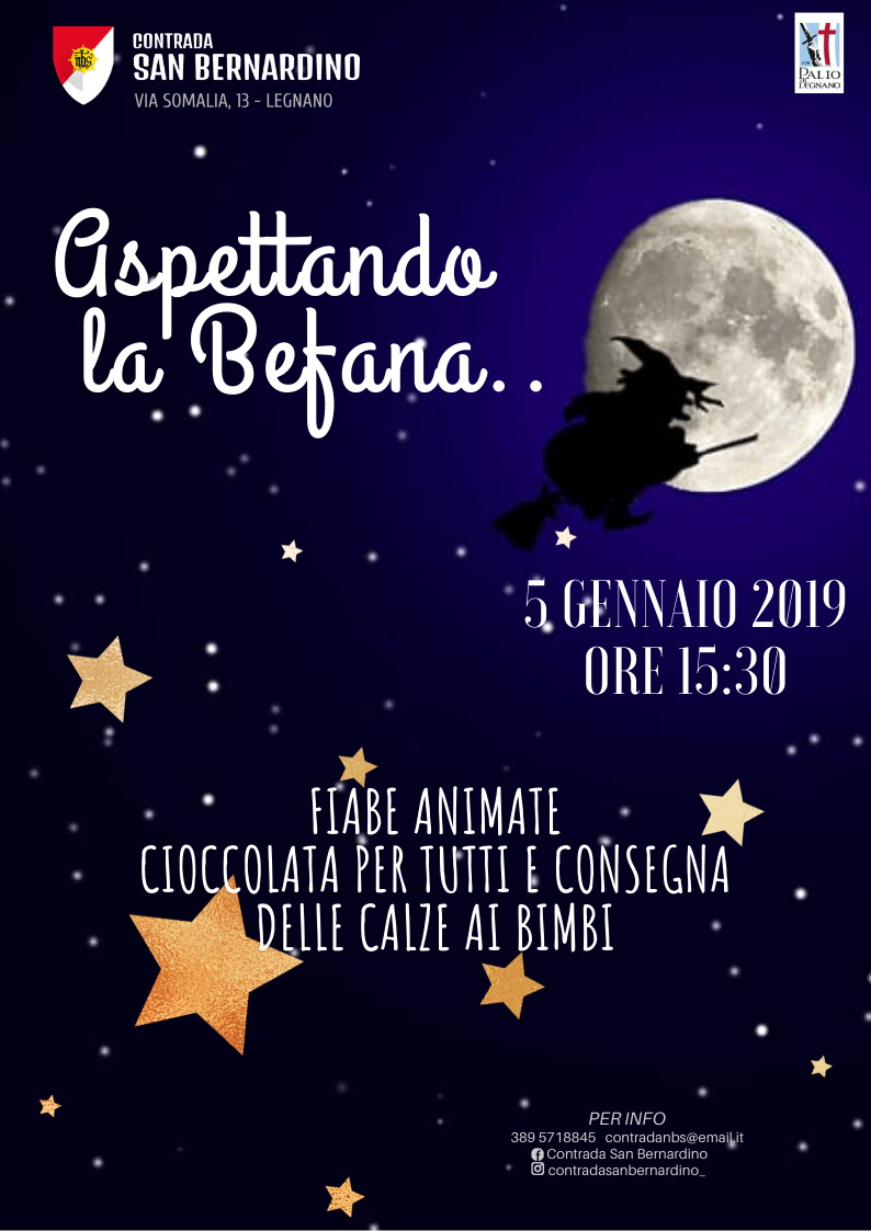 Contrada San Bernardino: il 5 gennaio arriva la Befana