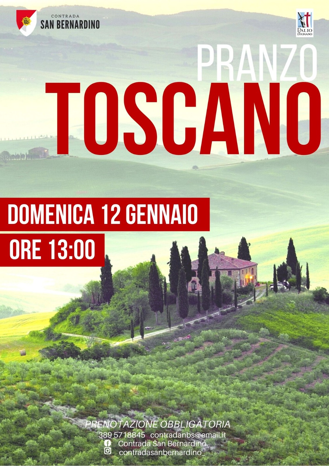 Contrada San Bernardino: domenica il pranzo toscano 