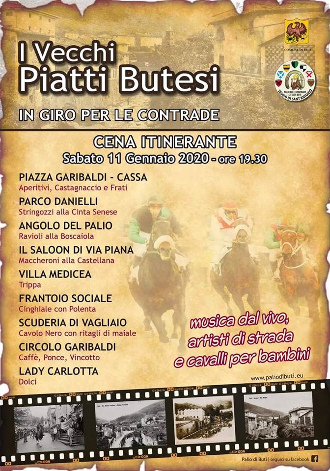 Buti: giovedì e venerdì in vendita le prevendite per la cena itinerante
