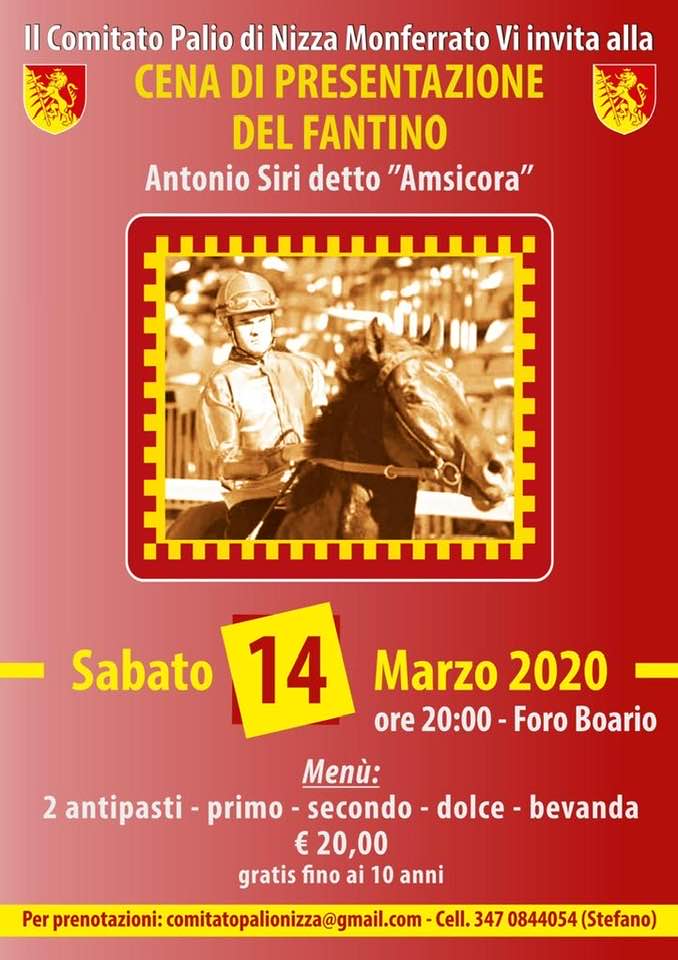 Il 14 marzo la presentazione di Antonio Siri a Nizza Monferrato