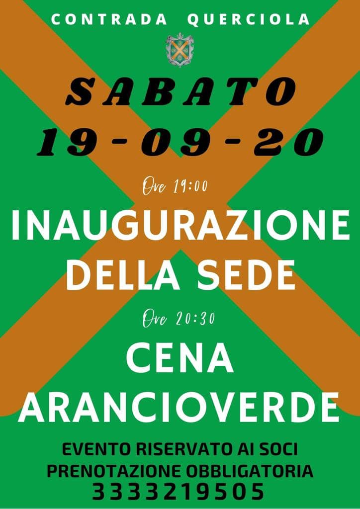 Fucecchio: questa sera l'inaugurazione della nuova sede della contrada Querciola