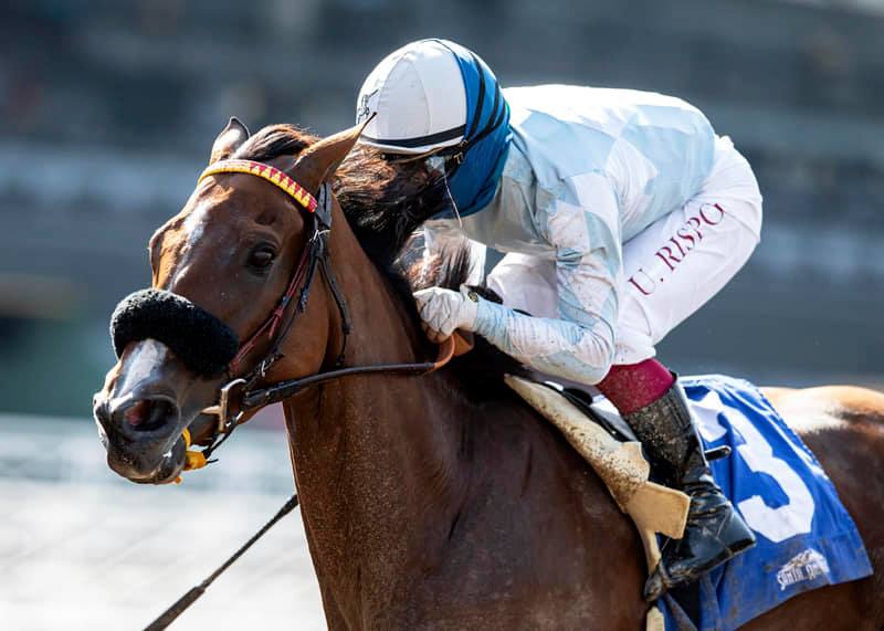 Umberto Rispoli ha vinto il Santa Anita Derby