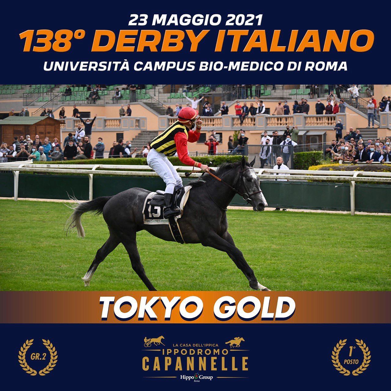 Cristian Demuro con Tokio Gold hanno vinto il Derby Italiano