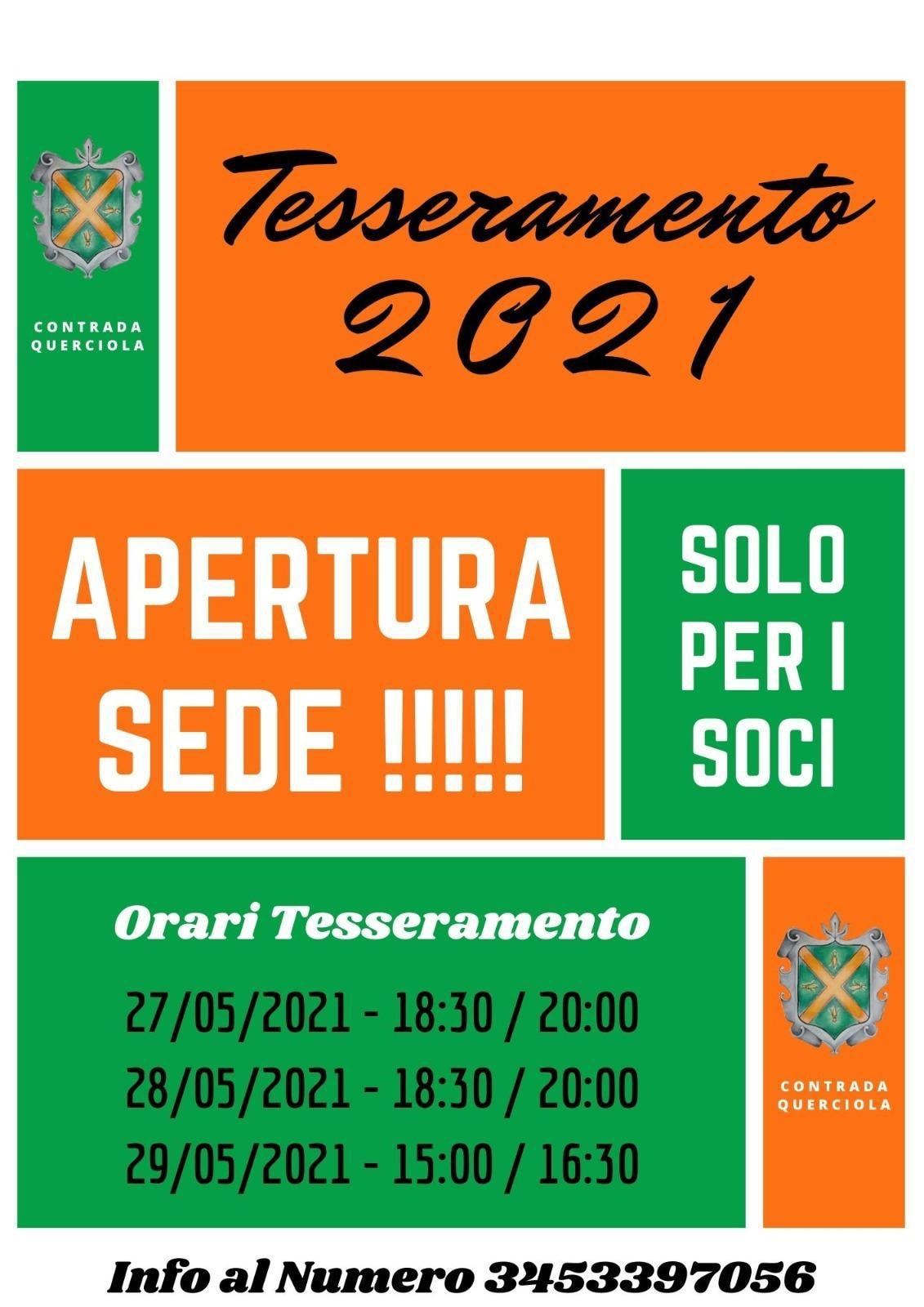 Fucecchio: la Contrada Querciola organizza il Tesseramento 2021