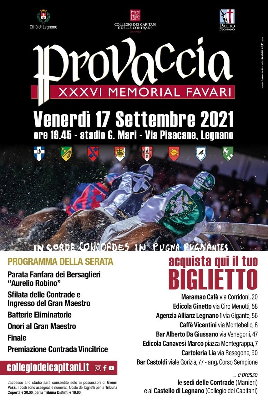 Legnano: ecco le accoppiate e le schede dei cavalli della Provaccia