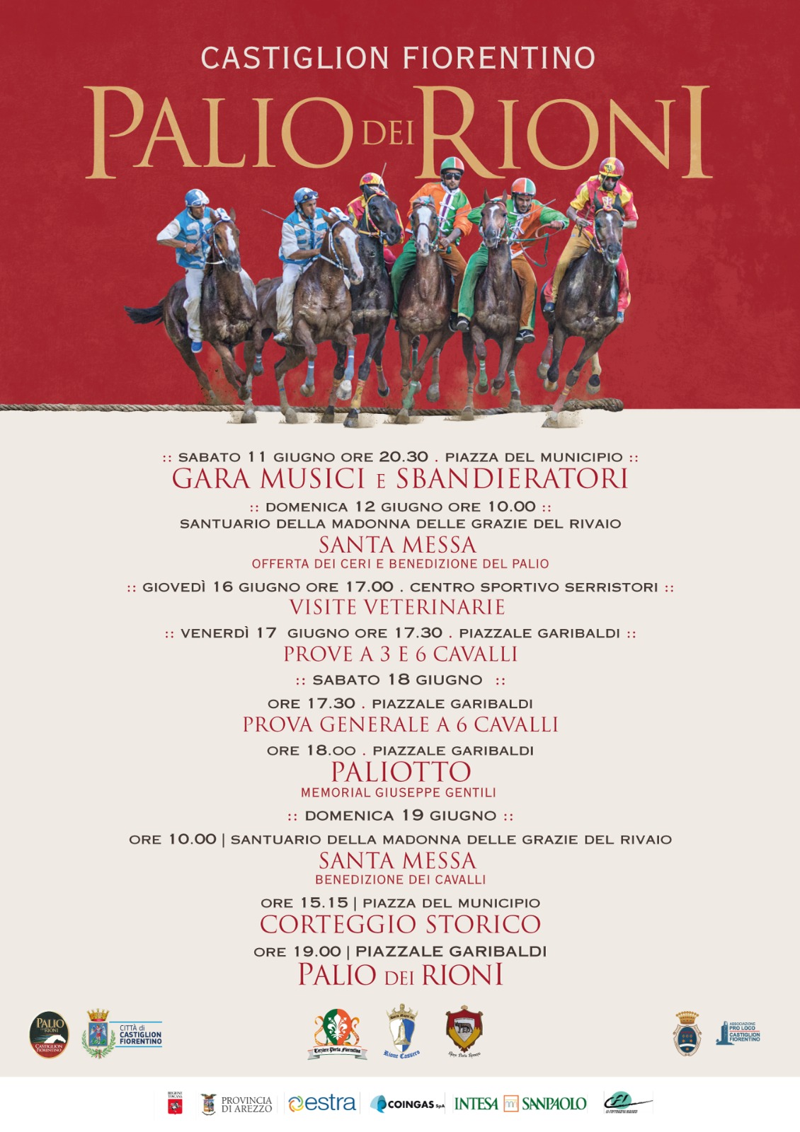 Castiglion Fiorentino: ecco i probabili nomi dei cavalli e dei fantini presenti