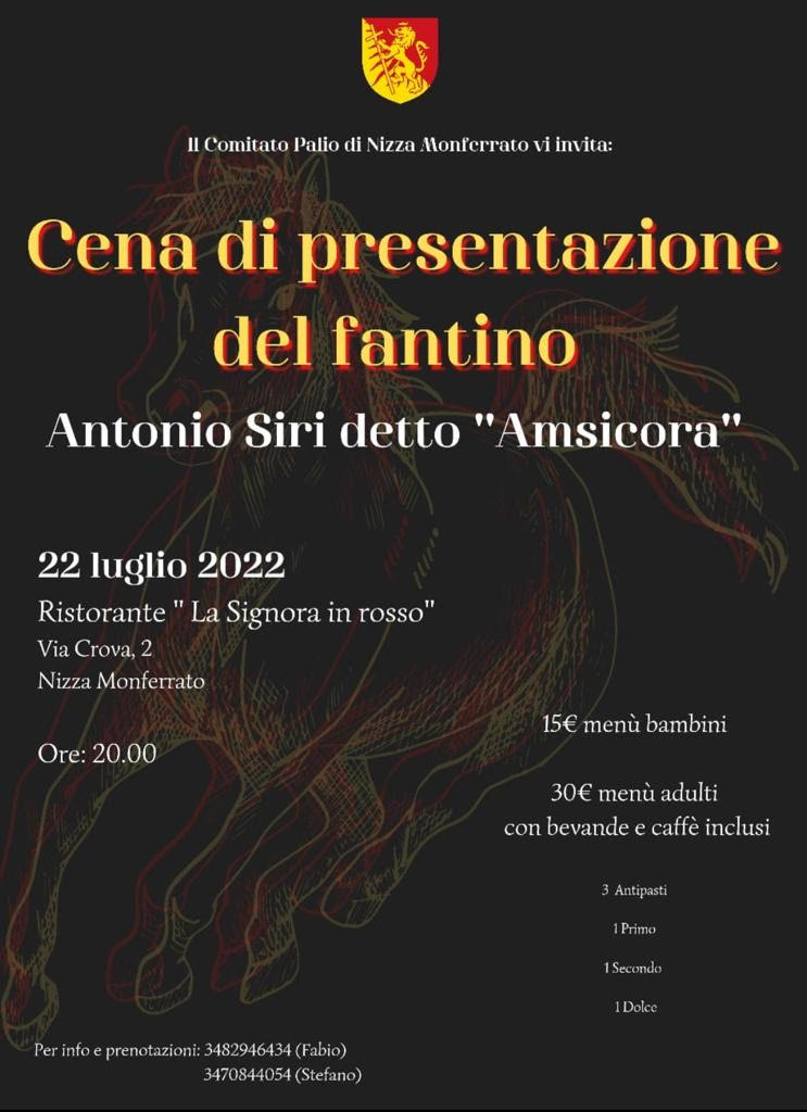 Asti: il 22 luglio Nizza Monferrato presenta Antonio Siri